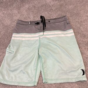 Hurley Swim Shorts in Mint and Gray size 33